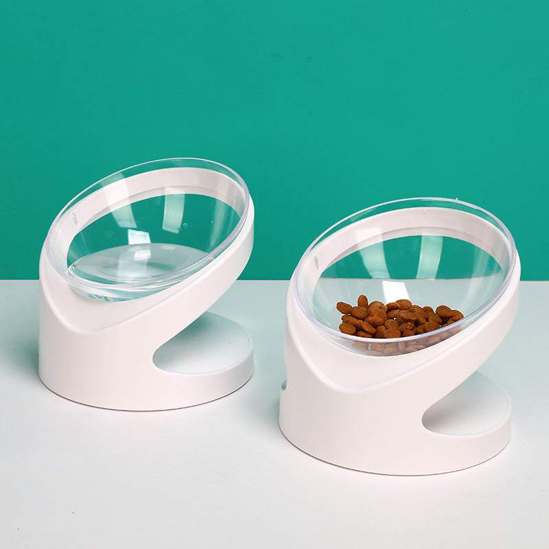 Tilted Pet Feeder for Cervical Protection in Dogs and Cats